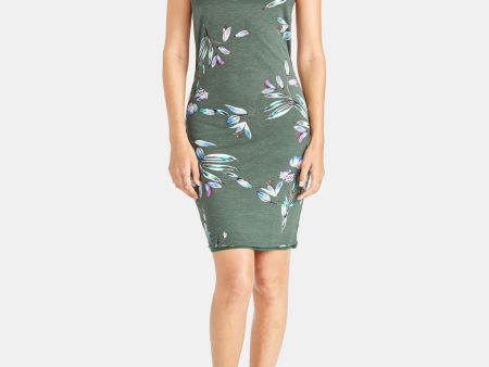 RACHEL ROY Womens Twist Back Floral Spaghetti Strap Scoop Neck Above The Knee Body Con Dress Discount